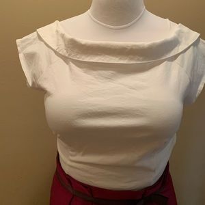 White off the shoulder cap sleeve top